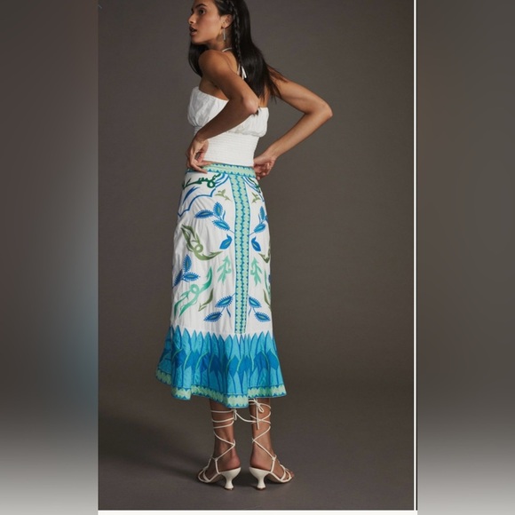 Maeve Blue and Green Midi Skirt size 10, bridal, baby shower, church lik… - Picture 3 of 8